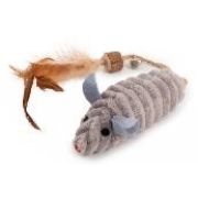 Игрушка WOGY д/кошек Мышка 30/13х6х4см с кошачьей мятой, перьями, мататаби и колокольчиком, микс арт.2024-6441 Код274000