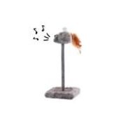 Игрушка WOGY д/кошек Мышка-пищалка 8х5см меховая с пером, l=11см на пружинке h=20см, с основанием 13х13см арт.2024-1339 Код272401