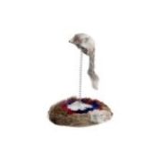 Игрушка WOGY д/кошек Мышка-погремушка 15/7х5см на пружинке h=17см, с основанием d=17см, натуральный мех, микс арт.2024-1340 Код272633