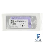 Материал шовный хирург. стерил.HealX (рассас.ПГА-нить (3/0), игла реж. 75см) 12 шт