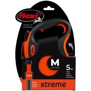 Поводок-рулетка Flexi Xtreme tape M 5m 35 kg black/ orange
