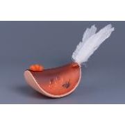 Игрушка-кормушка WOGY д/кошек Неваляшка 14х7см с пером 15см и колокольчиками, микс арт.2024-3326 Код273341