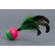 Игрушка-неваляшка WOGY д/кошек Мяч-погремушка d=5.5см с Перьями h=18см арт.2024-1363 Код272632
