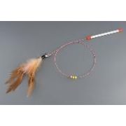 Игрушка-дразнилка WOGY д/кошек Перья 13см съемные с колокольчиком на палочке l=80см с декором, микс арт.2024-2527 Код272817