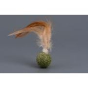 Игрушка WOGY д/кошек Шарик d=3см из кошачьей мяты с перьями h=11см арт.10920-0093 Код268584