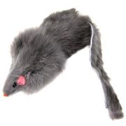 Игрушка д/кошек Мышь-погремушка, пушистая, натуральный мех, 10 см  УЮТ