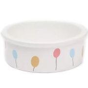 Keiko Миска д/кош/соб керамика принт Шарики белая 280мл (1/48) 6766