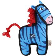 All For Paws Игрушка д/соб Outdoor Зебра с пищалкой и канатом 38*20*5см (1/6/24)