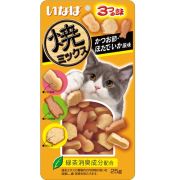 INABA Yakimiksu Лакомство д/кош Снеки со вкусом кацуобуси, морского гребешка и кальмара 25г (1/48)  5762