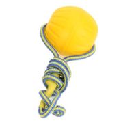 Игрушка д/соб Мяч 9см с тонким канатом желтый ЭВА Keiko  0624