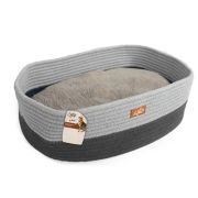 Лежанка для животных 42*30*14см Lamb овальная плюш серая All For Paws