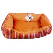 Лежанка д/соб плюш оранж полоска с бортами 50см Pawise