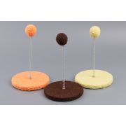 Игрушка WOGY д/кошек Мячик-погремушка меховой d=4см на пружинке h=25см с основанием d=15см, микс арт.2024-7834 Код274820