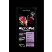 AlphaPet Superpremium 12 кг д/собак взрослых средних пород с чувствительным пищеварением с бараниной и потрошками 2338  1/1