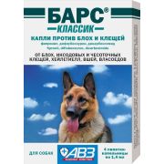 БАРС капли д/соб от блох и клещей (4 пипетки по 1,4 мл) -4384-