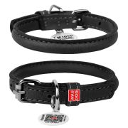 Ошейник КОЛЛАР 1581 дл 39-47см д 10мм WAUDOG кожаный Soft , круглый, черный