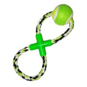 Игрушка д/собак Веревка Канатная восьмерка с мячем,   2101 Игрушка  43 см R32006
