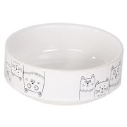 Миска керам. 0,35л белая 3 кота 12,5см, арт. JK34728, Jack&king