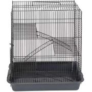 Клетка д/грызунов 33*24*38см 3 этажа, без наполнения, не разборная, , серая