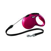 Рулетка 12кг 5м Flexi New Classic cord S  pink розовая  трос ГЕРМАНИЯ