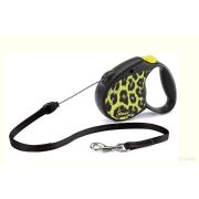 Рулетка 12кг 5м Flexi Safari cord S yellow leopard трос ГЕРМАНИЯ