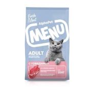AlphaPet Menu 10 кг д/кошек и котов взрослых с говядиной 2772  1/1