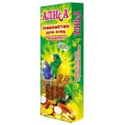 Палочки-лакомство ПТИЦЫ «Алиса» с тропическими фруктами 2*35 гр1/70