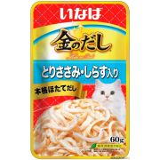 INABA Kinnodashi пауч 60г в желе курин.филе с мальками ширасу, д/кошек(уп.12*4=48шт)IC-16