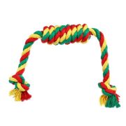 Игрушка д/собак Сарделька канатная 2шт Doglike Dental Knot малая (жёлтый-зелёный-красный)