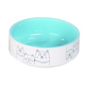 Миска керам. 0,35л голубая 3 кота 12,5см, арт. JK34742, Jack&king
