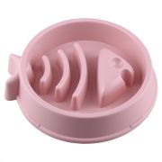 Миска для медленного поедания корма круглая Fish PetStandArt, 21*4.5cм, 450мл, Пластик, Розовый