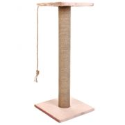 Когтеточка 35*35*84см СТОЛБИК Высокий и толстый  С ПЛОЩАДКОЙ джут Ø10 КД-23 БЕЖЕВЫЙ
