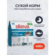 Alleva Equilibrium Adult Cat Sensitive 400гр  корм д/кошек с чувствит. пищеварен. рыба -1059